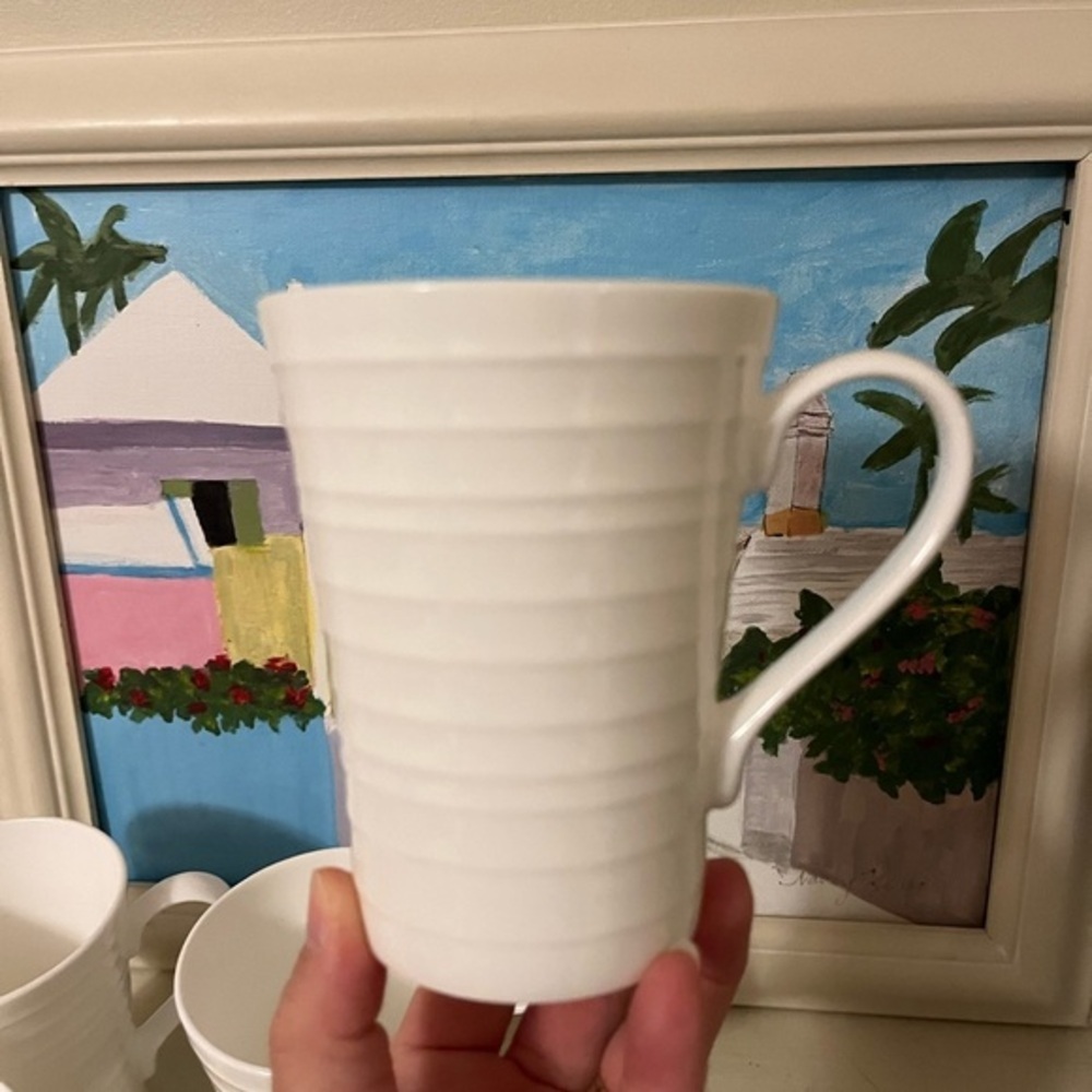 Mikasa Ciara Elegant White Ceramic 10 oz. Mugs Set of Four - Picture 14 of 15